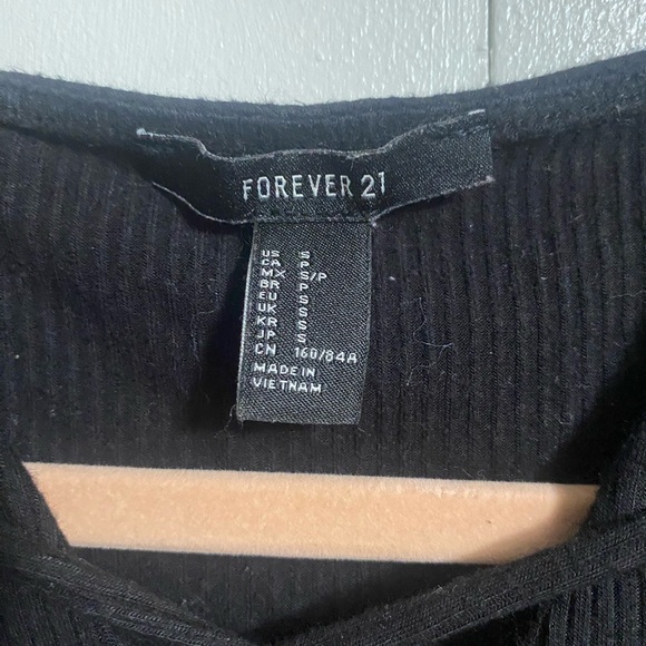 Forever 21 Black Ribbed Lace-Up Bodysuit - Picture 3 of 3